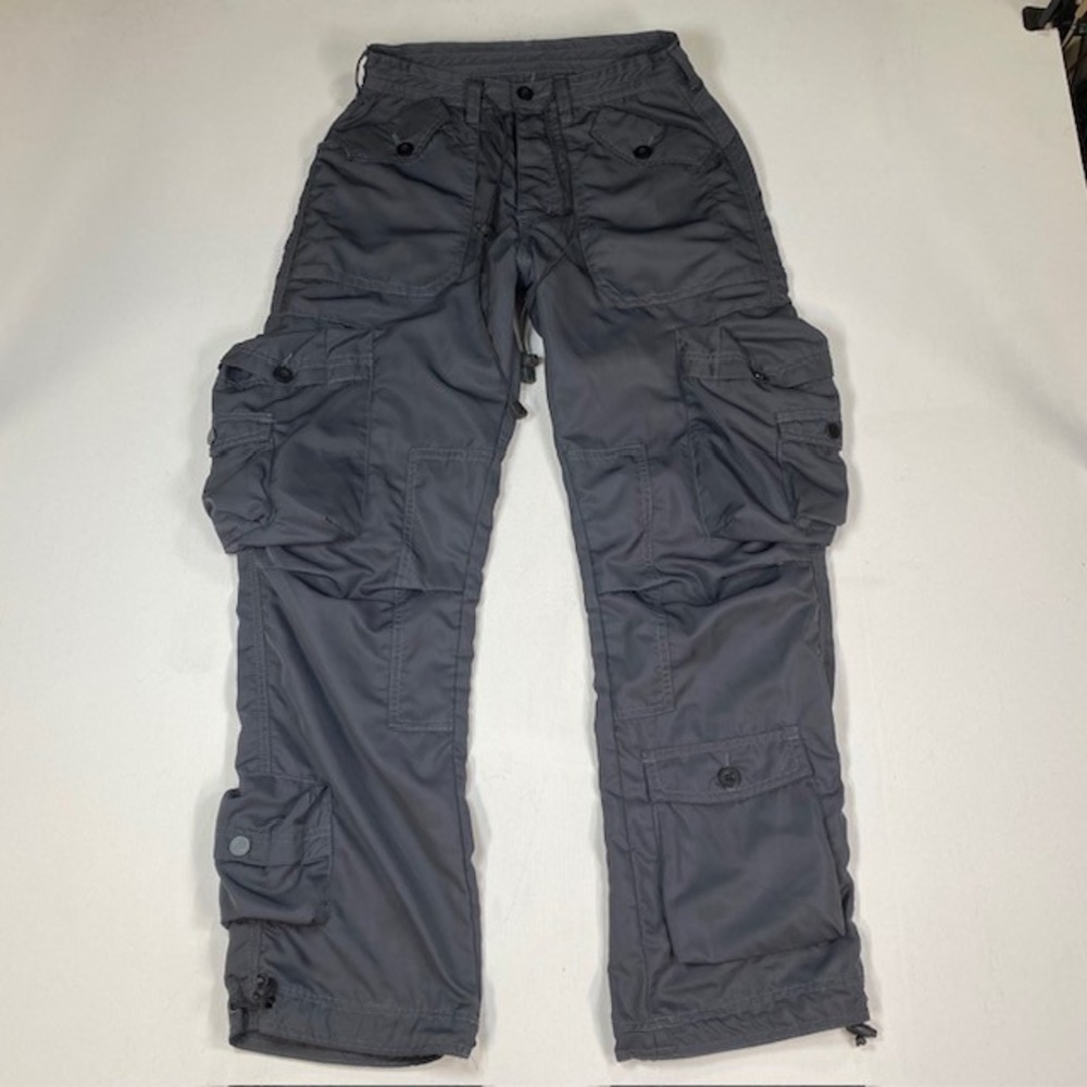 mnml Mens Multi-Pocket Tactical Cargo Pants Dark Grey Techwear Size Small